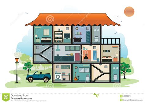 Find the perfect haus querschnitt innen außen stock illustrations from getty images. Wohnzimmer Konzipiert In Der Retro- Art Vektor Abbildung ...
