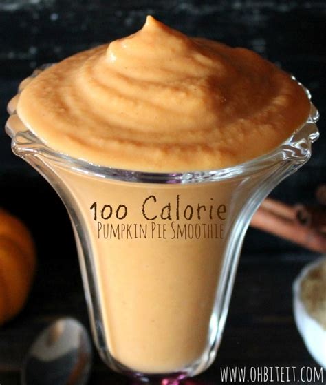 You can substitute frozen peaches for fresh during summer months. ~100 Calorie Pumpkin Pie Smoothie! | Oh Bite It
