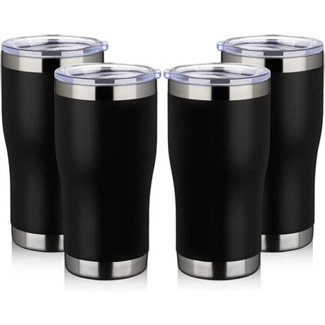 meway 20oz stainless steel tumblers 4 pack bulk vacuum insulated coffee cup with lid double wall