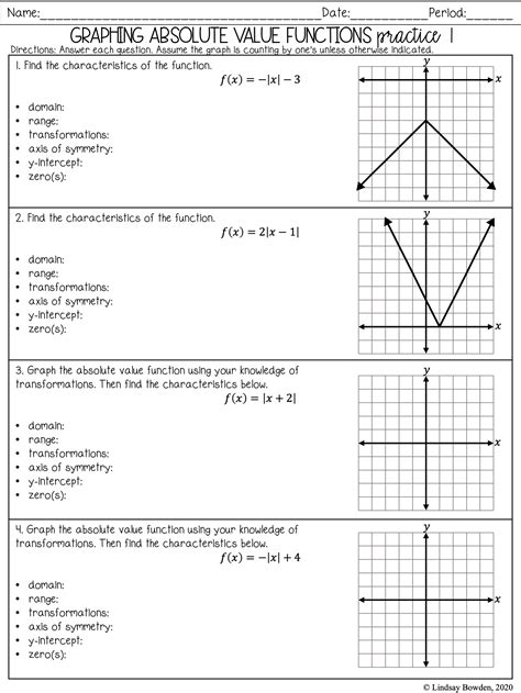 Graphing Absolute Value Equations Worksheet – Owhentheyanks.com