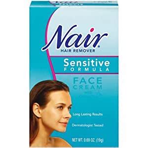 Nair hair removal cream removes hair on contact in as little as 5 minutes specially formulated for sensitive skin on your face and upper lip sweet almond oil and baby oil calm and rejuvenate skin removes hair below the skin's surface, leaving skin smooth longer than shaving easy to apply in the comfort of your own home Amazon.com : Nair Sensitive Formula Face Cream with Green ...