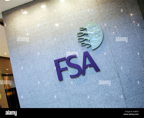The Financial Services Authority Office Building Foyer And Sign Hi Res