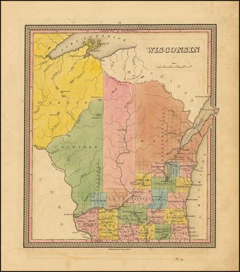 Wisconsin 1844 The Rarest Atlas Map Of Wisconsin Territory