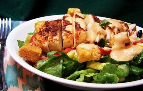 Southwestern Chicken Caesar Salad With Chipotle Dressing
