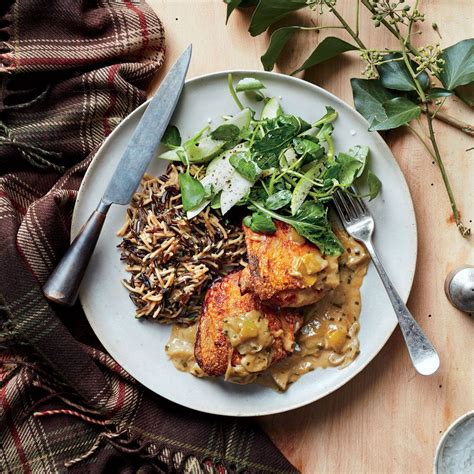 Braised Chicken Thighs With Apples And Wild Rice Recipe Wild Rice Recipes Braised Chicken