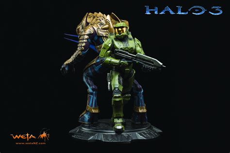 Oct080051 Weta Halo 3 Master Chief And Arbiter Statue Previews World