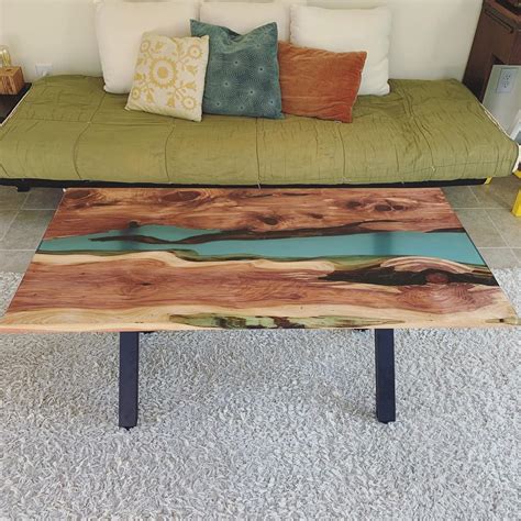 It is made of wood. Cedar Live Edge Slab River Coffee Table | Coffee table ...