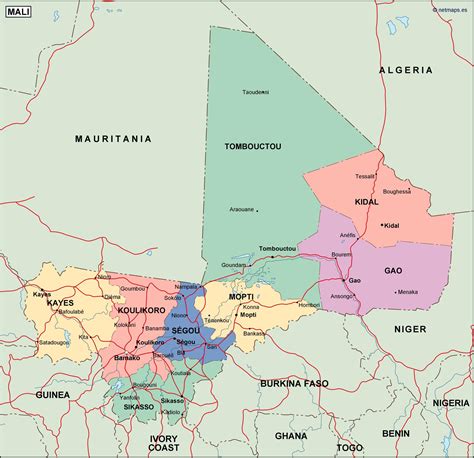 Mali Political Map Order And Download Mali Political Map