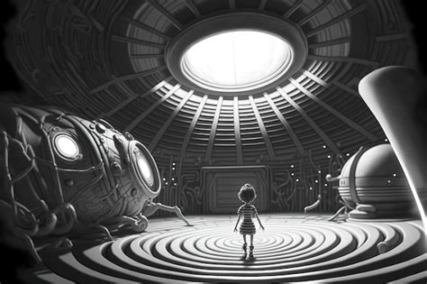 Premium Ai Image On Each Alien Black And White Space Maze For Kids