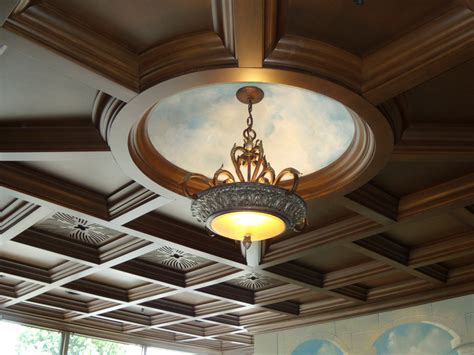Wood Drop Ceiling With Circle Coffer Woodgrid® Coffered Ceilings By