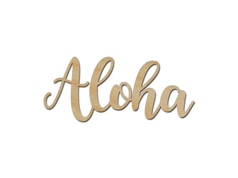 Aloha Word Unfinished Wood Cutout Connected Wooden Letters Artistic