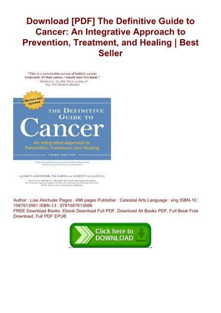 Download Pdf The Definitive Guide To Cancer An Integrative Approach