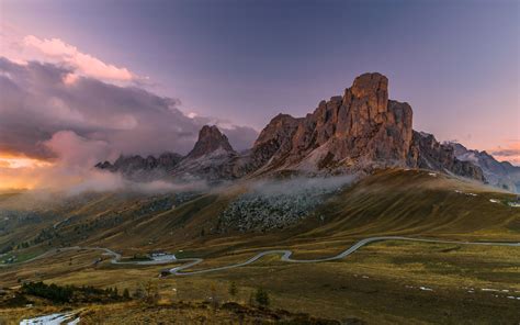 Dolomites Italy Foggy Mountains Wallpapers Wallpaper Cave