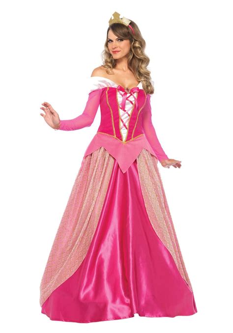 Movie Sleeping Beauty Princess Aurora Costume Womens Party Gown Fancy