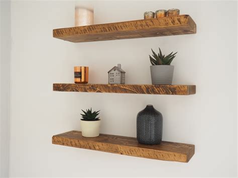 Rustic Floating Shelves Chunky Wood Shelf Mantel Timber Pine Ebay