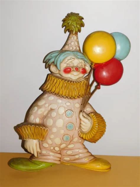 Vintage 1967 20and Sexton Metal Clown With Balloons Wall Hanging Decoration 143 99 Picclick