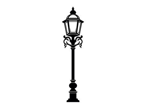 Lamp Post Svg Vintage Victorian Street Lamp Park Light Printable Clip