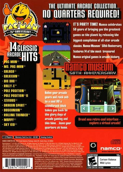 Namco Museum 50th Anniversary Greatest Hits Playstation 2 Ps2