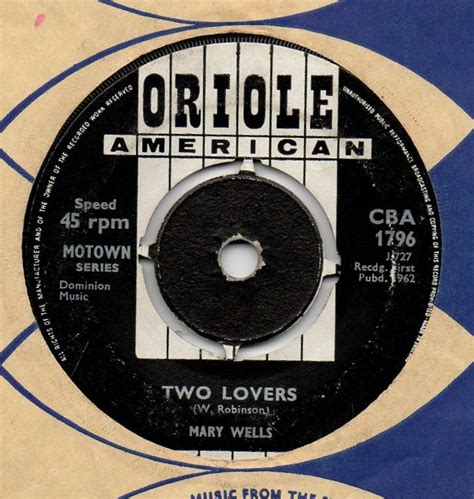 Vinyl Records Mary Wells Two Lovers Oriole 45