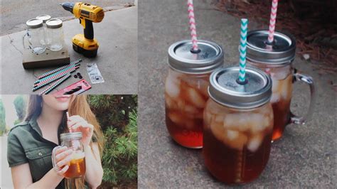 Diy Mason Jars With Straw Lids Youtube