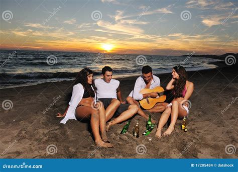 Beach Party Stock Photo Image Of Group Dawn Holiday 17205484