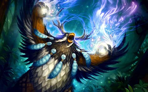 Brown And White Bird Digital Wallpaper World Of Warcraft Druids Hd