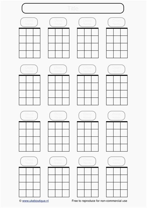 Blank Guitar Chord Diagrams Printable