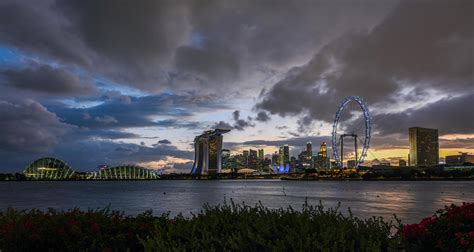 Singapore Skyline During Thursdays Beautiful Sunset Rsingapore
