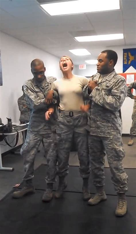 VIDEO Airwoman Tasered In Training Grabs Colleagues Crotch As She