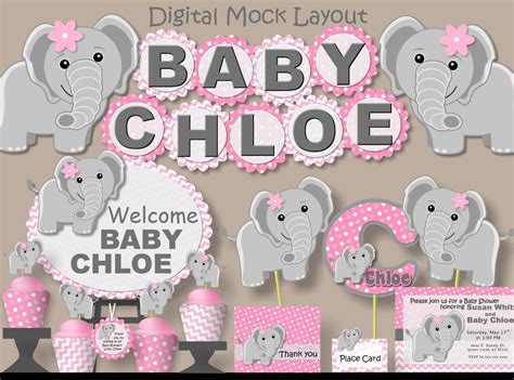 Blue elephant theme baby shower games cards pack for boys, 250 cards boy baby shower with 5 games and 20 matching pencils for baby shower decorations party supplies 4.7 out of 5 stars 240 $19.99 $ 19. Elephant Baby Shower Decorations For Girl Pink girl ...