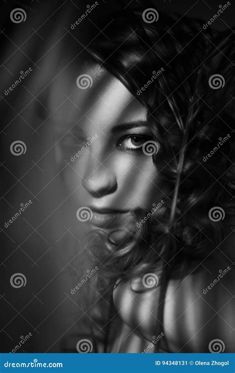 Portrait Of Girl With Shadows On Her Face Stock Image Image Of Girl