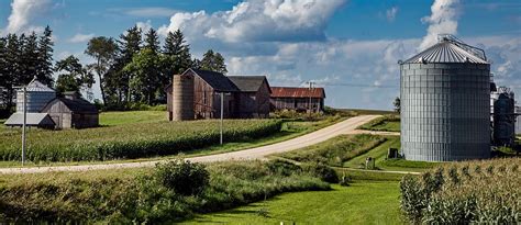 Hd Wallpaper Iowa Farm Country Road Corn Cornfield Fields Woods