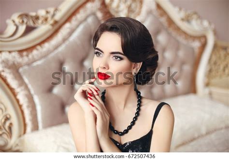 Beauty Fashion Woman Model Brunette Elegant Lady Portrait Manicure