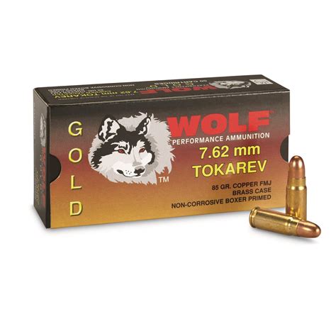 Wolf Gold 762x25mm Tokarev Fmj 85 Grain 50 Rounds 24498 762x25