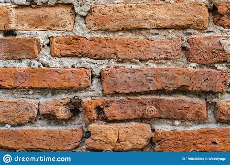 Rough Texture Of Ruined Brick Wall Stock Photo Image Of Brown