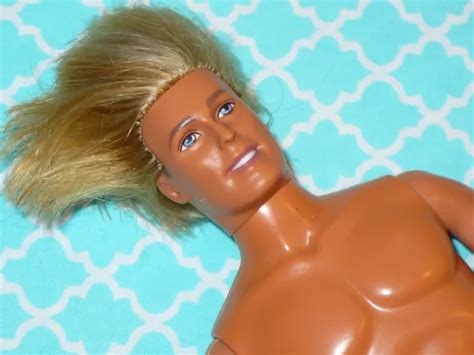 Mattel Barbie Doll Vintage S Ken Rooted Blonde Hair Nude For