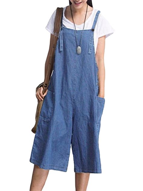 Lightning Fast Delivery Zanzea Women Jumpsuit Baggy Dungarees Wide Leg