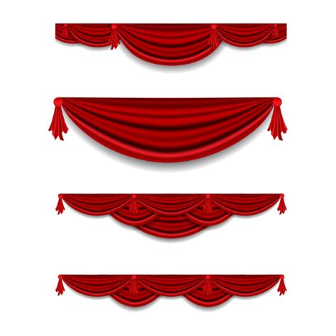 Luxury Red Curtain Cornice Decor Set 1330416 Vector Art At Vecteezy
