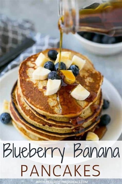 Blueberry Banana Pancakes Healthy Breakfast Recipe Banana