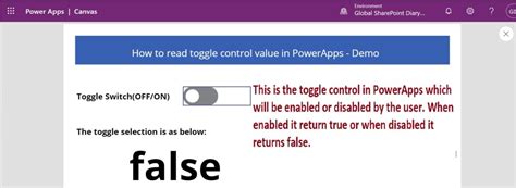 Read Powerapps Toggle Control Value Global Sharepoint