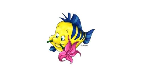 Flounder Little Mermaid Drawing Free Download On Clipartmag
