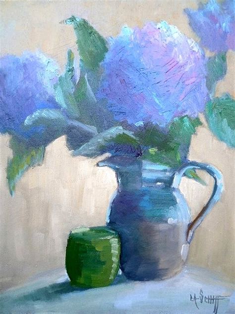 Impressionist Flower Still Life Hydrangea Oil Painting Daily Etsy