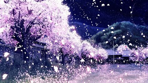 Anime Landscape Cherry Blossom Town Anime Background