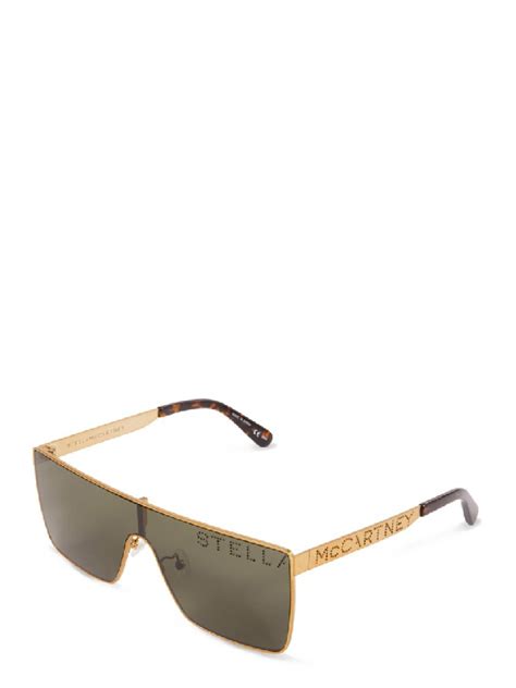 Stella Mccartney Sunglasses Square Frame Goldgreen In Brown Modesens