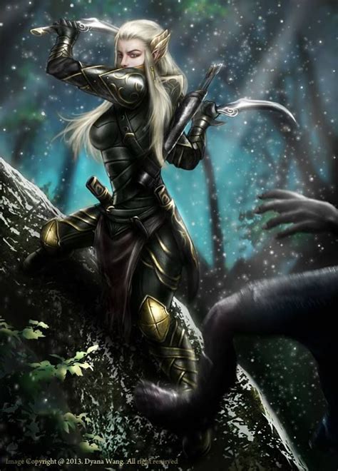 Female Elf Warrior Elfa de los bosques Personajes de fantasía