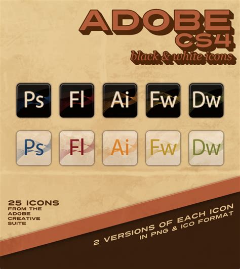 Adobe Cs4 B And W Icons By Thorvalhalla On Deviantart