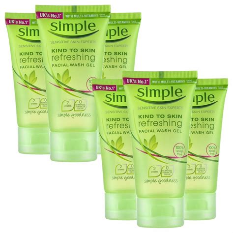 Simple Kind To Skin Refreshing Facial Wash Gel 6 X 50ml Feelunique