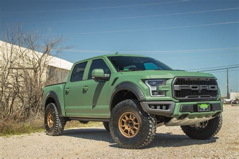 2019 Ford F 150 Raptor With Green Kevlar Coating And Gold Method Race