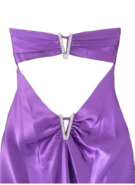 Jump Apparel Purple Satin DiamantÉ Prom Dress Size 6 Ebay