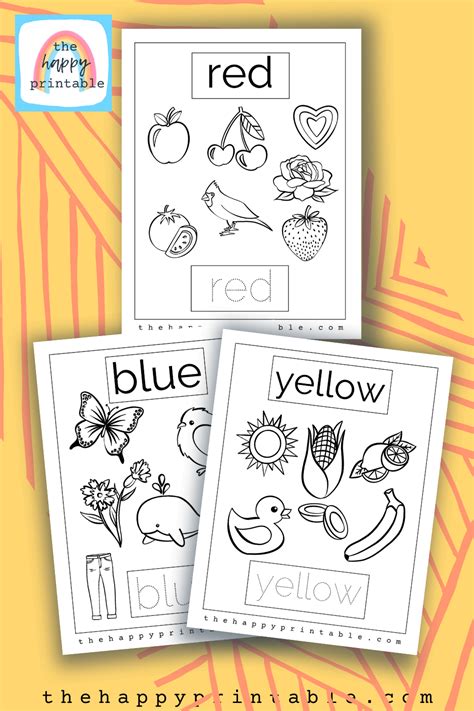 Learning Colors Coloring Pages The Happy Printable